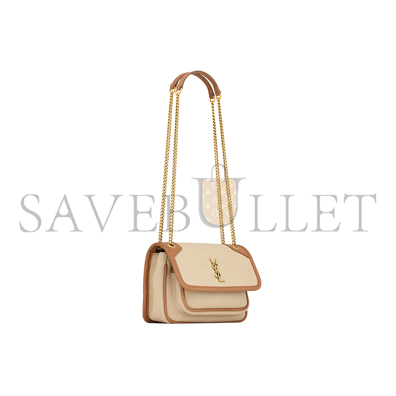 YSL NIKI MINI IN CANVAS AND LEATHER 828736FAEFF9856 (18*12.5*5cm)
